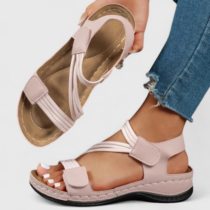 Women's supportive arch comfort sandals for all-day wear. Orthopedic footwear for summer.