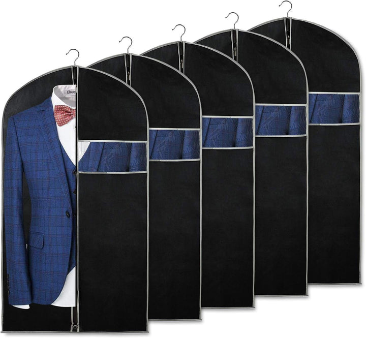 10-pack breathable garment bags with clear window for suit, dress, and clothing protection. Ideal for closet & travel storage.