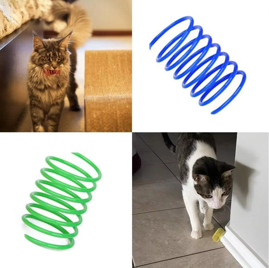 Kitten & adult cat feather toy set. 12 vibrant, durable spiral toys for interactive pet play & exercise.