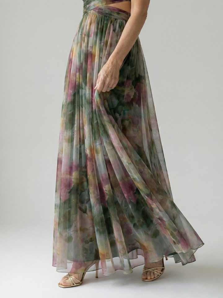 Women's summer essential: Effortless soft wrap maxi dress, sleeveless and flowy style.