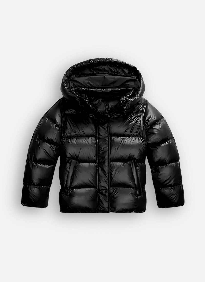 Women's slim-fit puffer winter jacket, stylish and warm for cold weather. Perfect everyday fashion outerwear.
