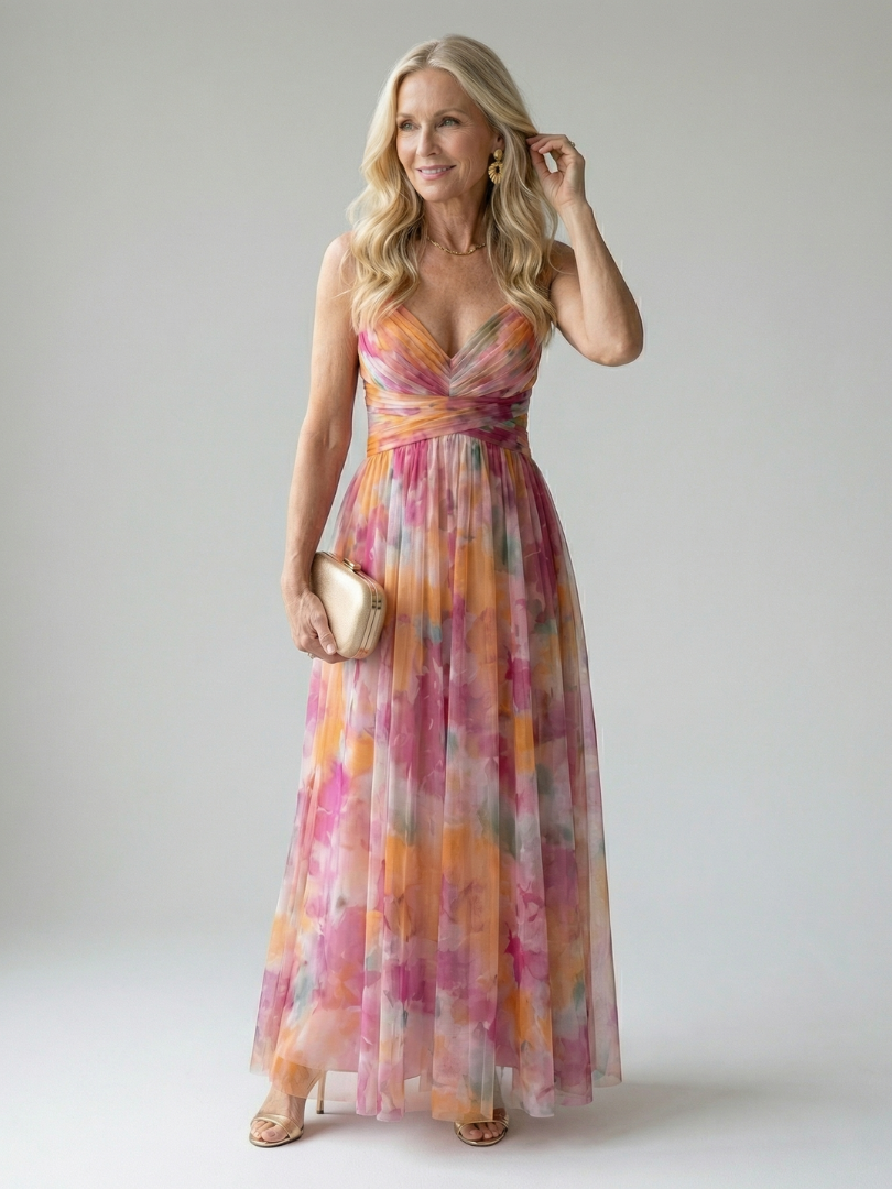 Women's Effortless Soft Wrap Maxi Dress, perfect for summer casual & elegant wear.