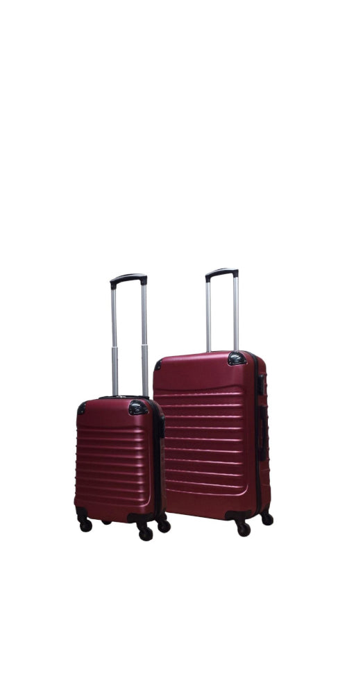 2-piece durable burgundy hardshell suitcase set with spinner wheels, perfect for all your travel needs.
