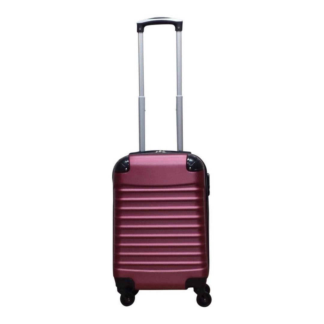 Impact-resistant burgundy hardshell suitcase set, a durable travel luggage solution for any journey.