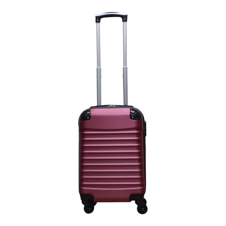 Impact-resistant burgundy hardshell suitcase set, a durable travel luggage solution for any journey.