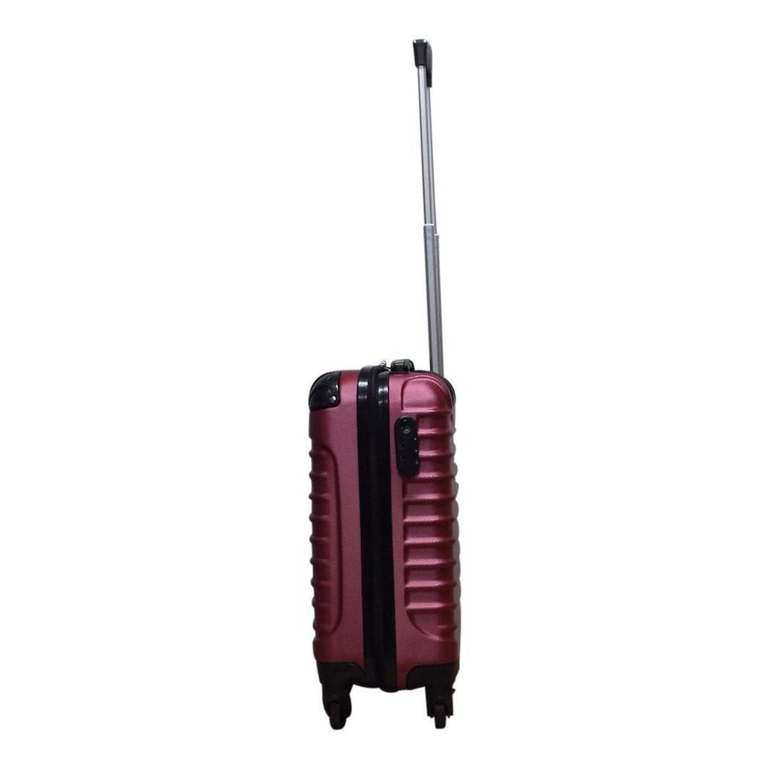 Versatile 2-piece burgundy hardshell luggage set: ideal for weekend getaways & longer international trips.