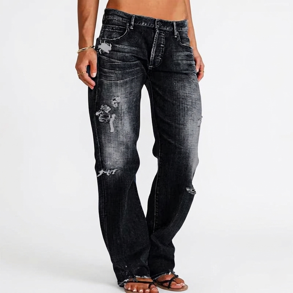Women's Mid Rise Straight Leg Jeans