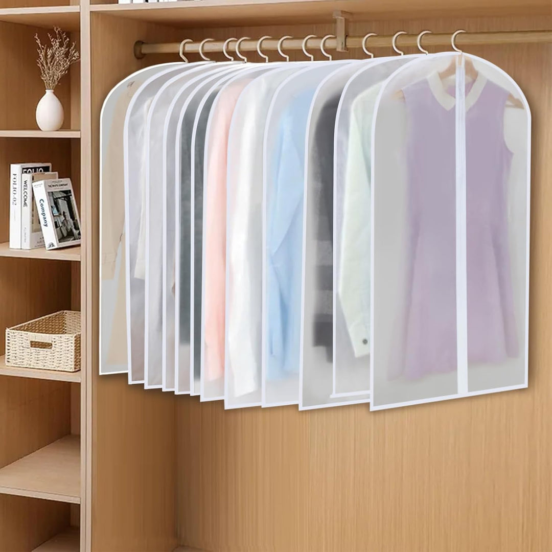 Keep clothes fresh with 24 PEVA dust covers for hanging storage. Essential for wardrobe longevity.