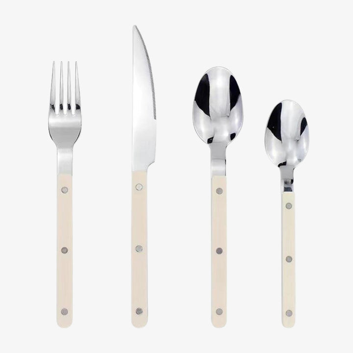 High-quality 24-piece stainless steel flatware & cutlery set for elegant dining and table settings.