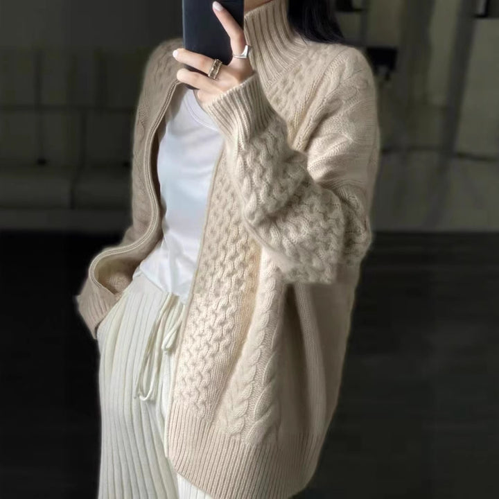 Women's High Neck Knit Cardigan