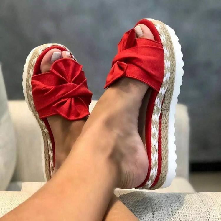 Women's Spring Bow Platform Slide Sandals