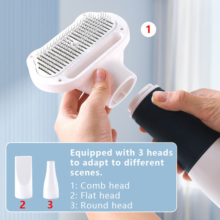Innovative dog dryer with integrated grooming brush, making pet grooming easier and faster for all breeds.