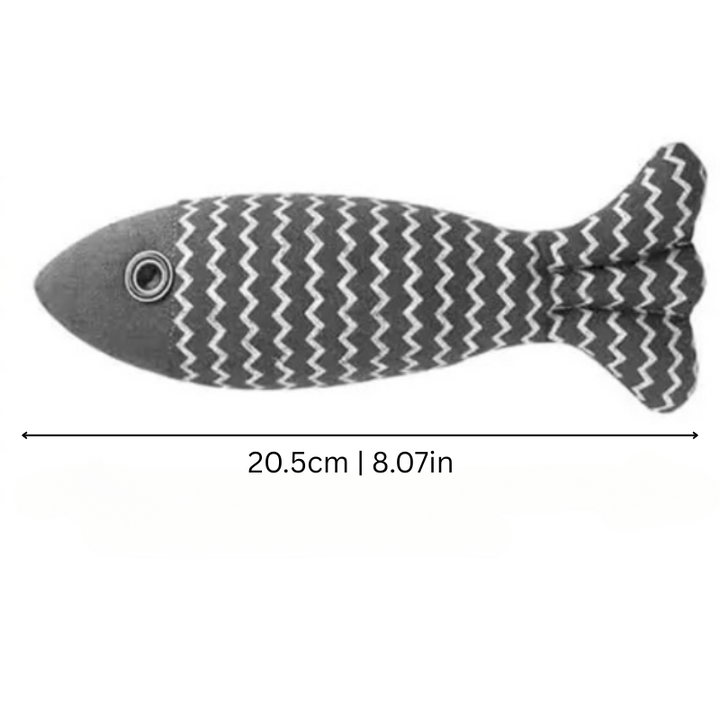Interactive FinFrenzy catnip fish toys (3-pack) for feline enrichment. Durable stress relief for cats & kittens.