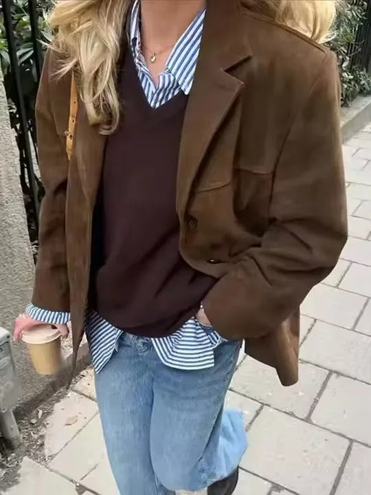 Women's Oversized Brown Trench Coat