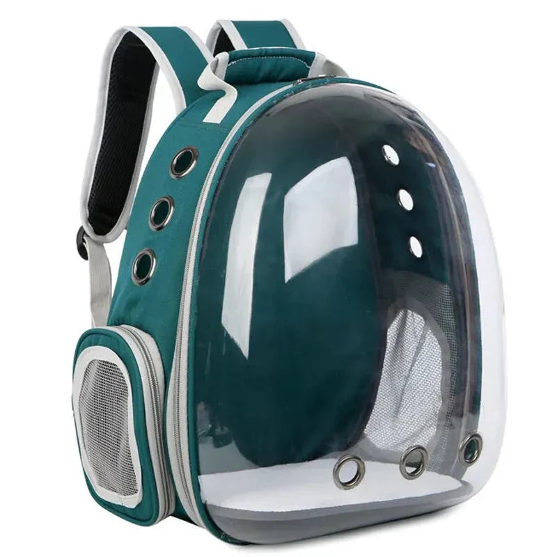 Ventilated pet carrier for car travel, ensuring comfort & airflow for dogs, cats & small pets.