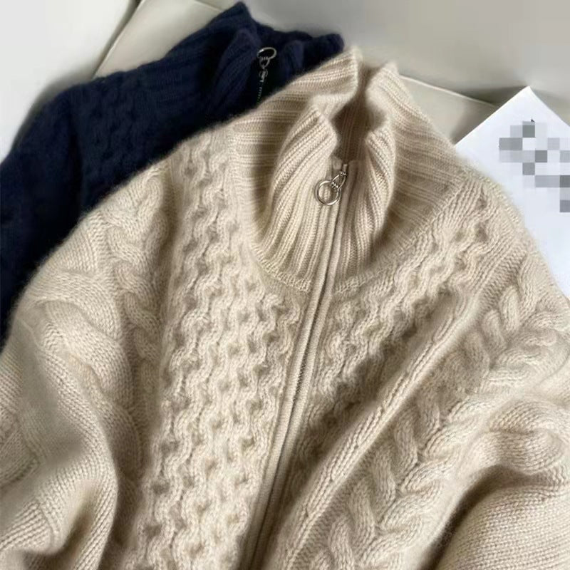 Women's High Neck Knit Cardigan