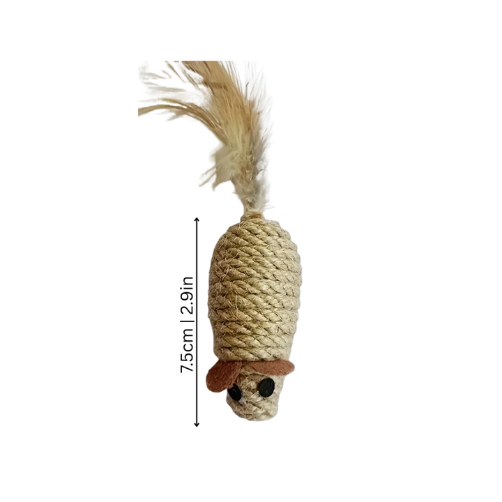 Realistic cat mouse toys, interactive sisal & feather pet toys, perfect boredom buster for hunting play & exercise.
