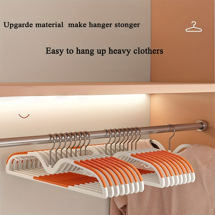 Maximize closet space with 40 non-slip garment hangers featuring convenient rotating hooks for easy access.