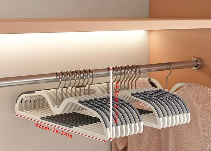 40 short neck space-saving hangers, non-slip, rotating hook, perfect for home wardrobe and closet organization.