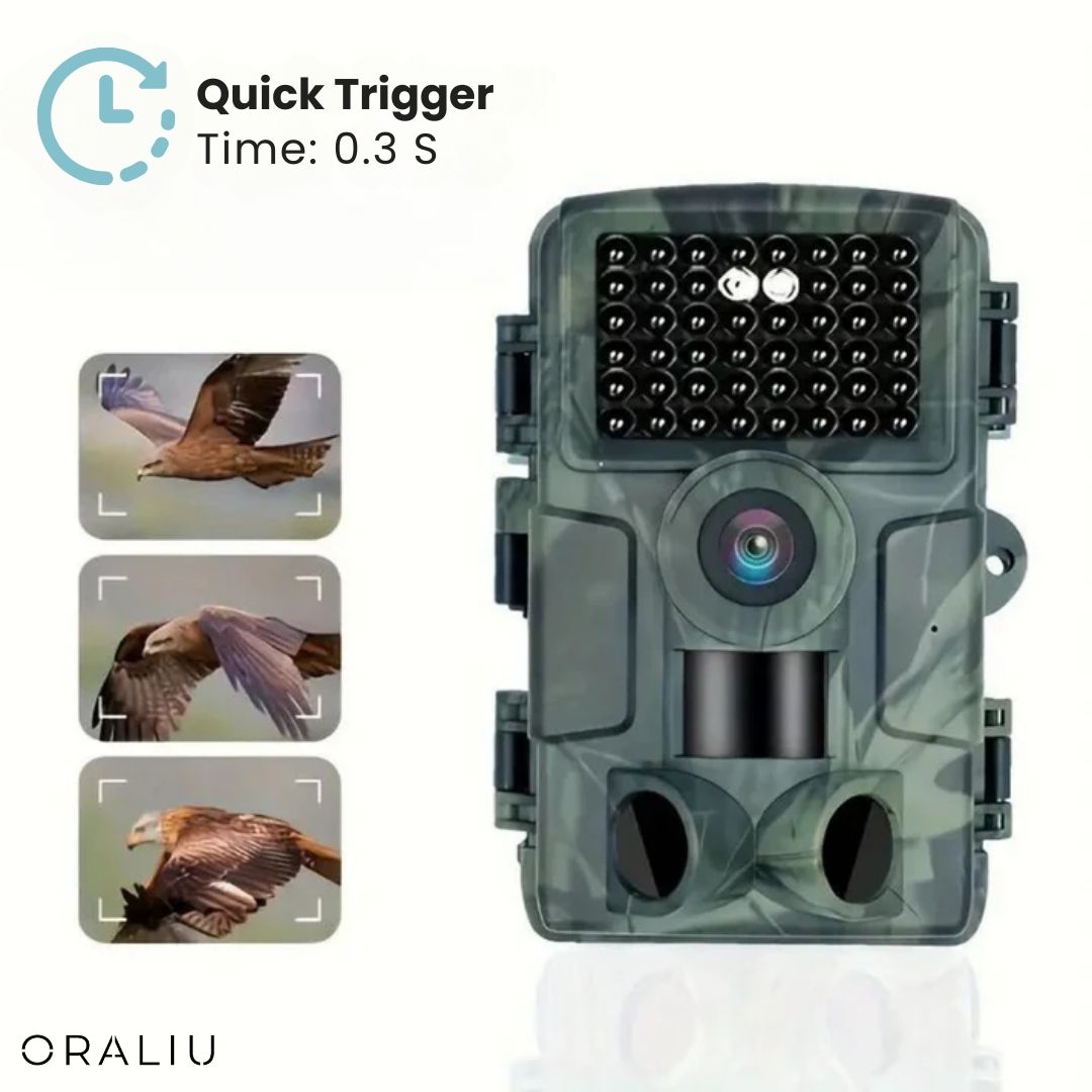 Detailed view of the user interface and control buttons on the smart app-controlled 60MP camera.