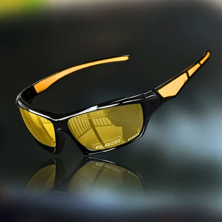 Modern unisex polarized shield sunglasses, an essential accessory for sun protection & outdoor clarity.