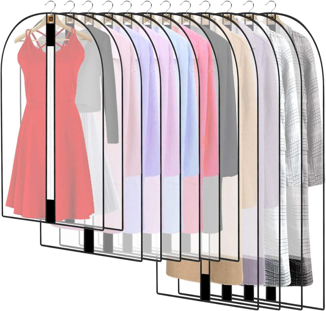 Heavy-duty 71" garment cover for long dresses. Ideal for travel & home storage.