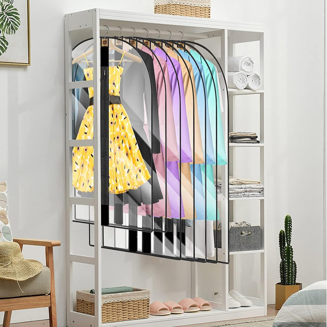 Clear window 71" garment bag for suits & gowns. Home storage solution.