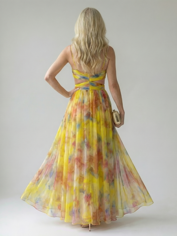 Soft & comfortable women's wrap maxi dress, sleeveless and flowy for relaxed summer style.