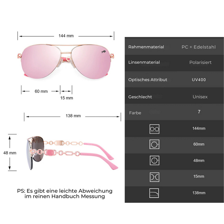 Fashion-forward women's sunglasses featuring polarized lenses for superb UV protection and outdoor comfort.