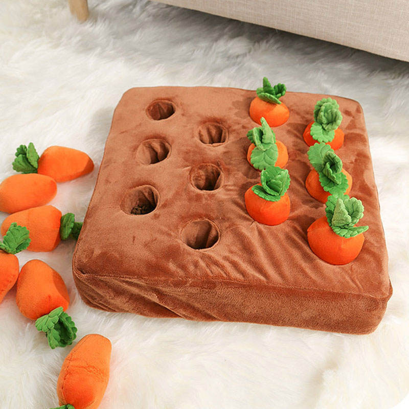 Unisex Dog Interactive Carrot Garden Puzzle Snuffle Toy