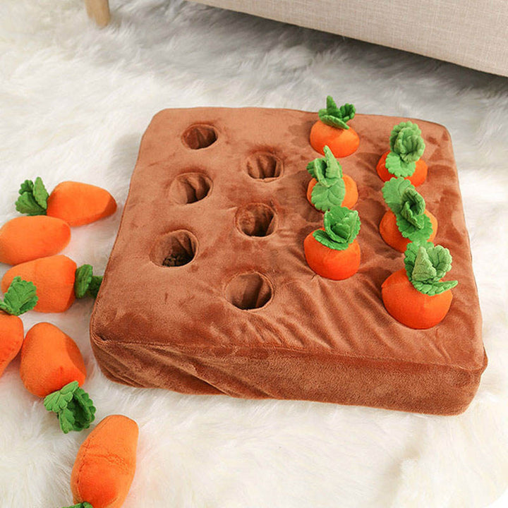 Unisex Dog Interactive Carrot Garden Puzzle Snuffle Toy