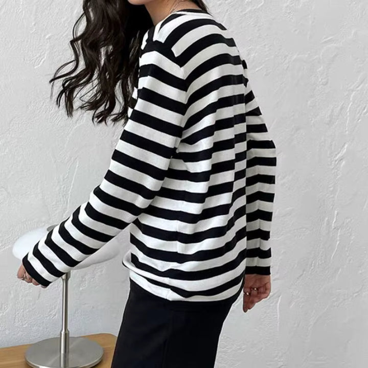Women's Striped Long Sleeve Casual Top