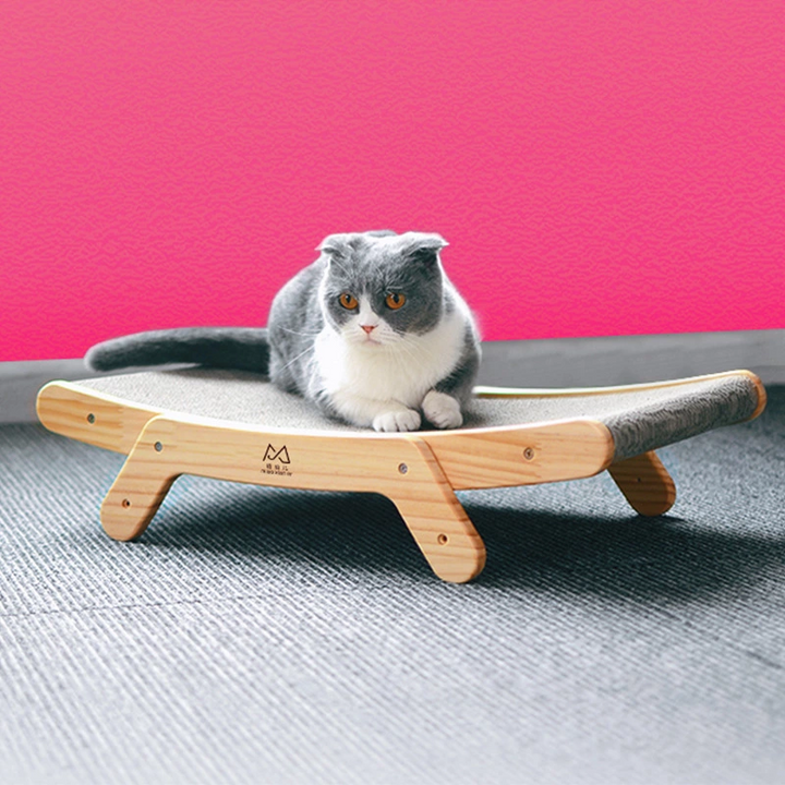 Cat Scratching Slope - Ergonomic Solid Wood Frame Scratcher