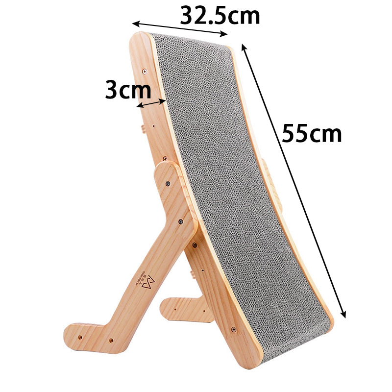 Cat Scratching Slope - Ergonomic Solid Wood Frame Scratcher