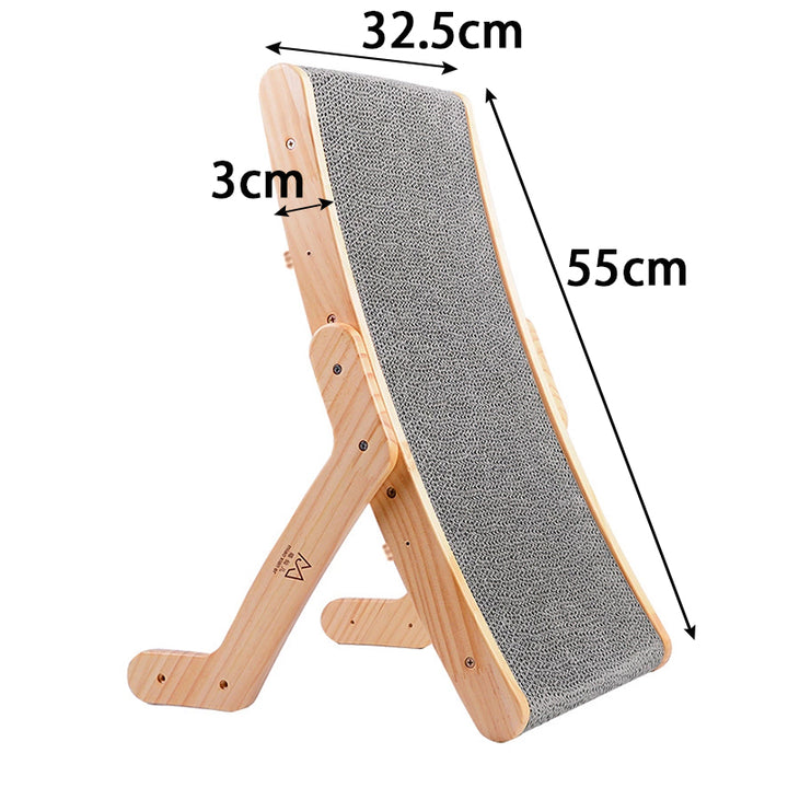 Cat Scratching Slope - Ergonomic Solid Wood Frame Scratcher