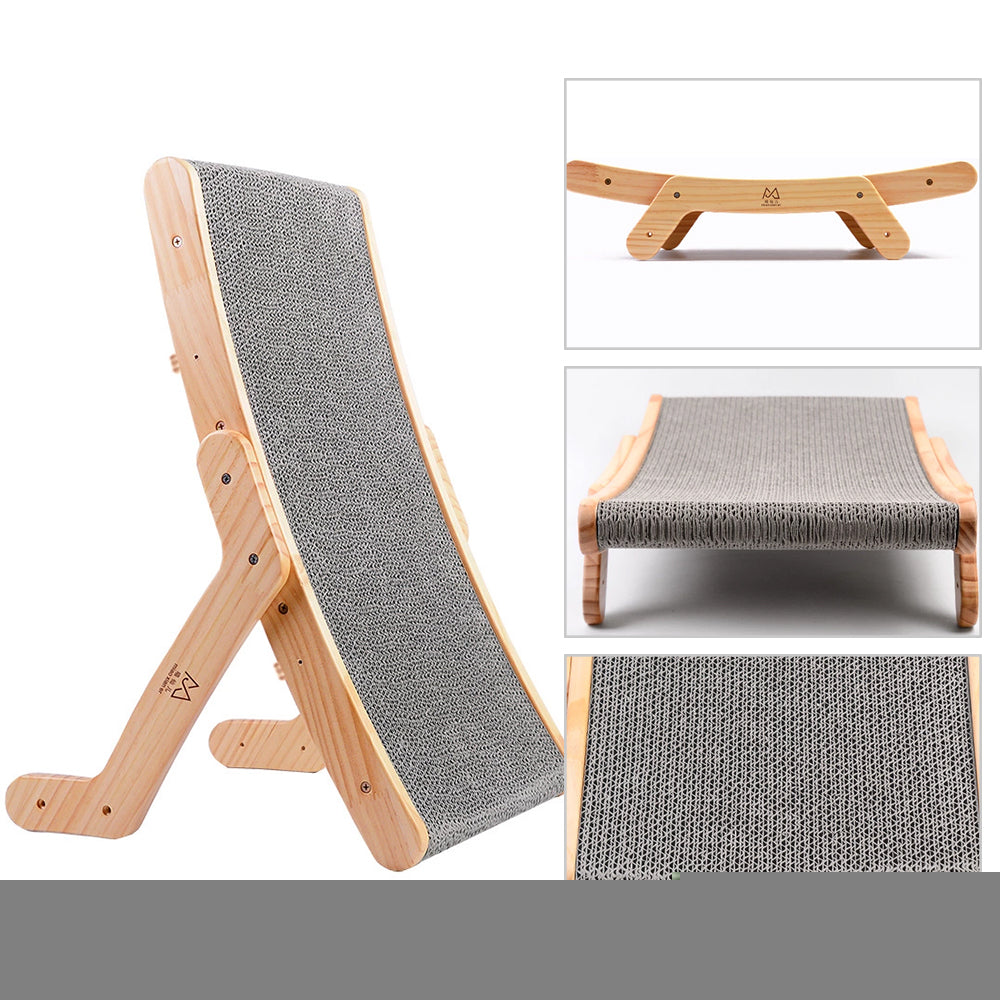 Cat Scratching Slope - Ergonomic Solid Wood Frame Scratcher