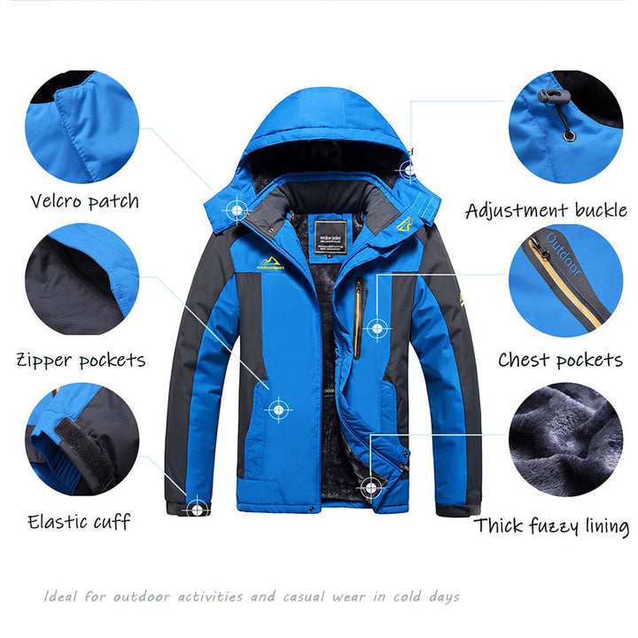 Men's Waterproof Outdoor Winter Jacket with Hood