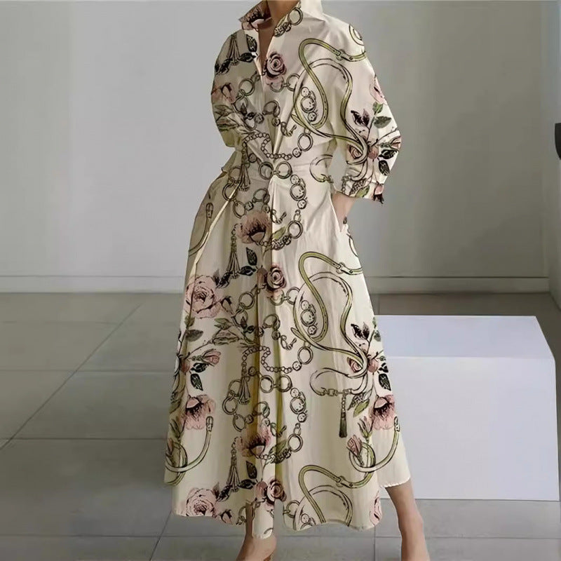 Stylish women's elegant collared wrap maxi dress, perfect for day or evening events.