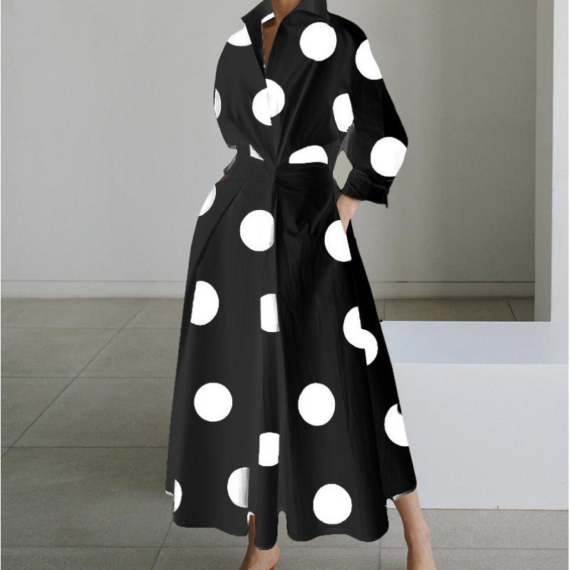 Summer women's stylish collared wrap maxi dress, a perfect flattering long dress.