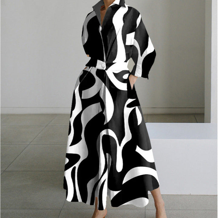 Vienna women's elegant collared wrap maxi dress, a flattering long dress for summer events.