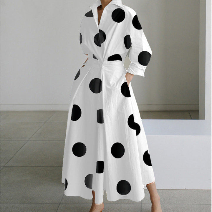 Everyday elegant women's collared wrap maxi dress, versatile for casual to chic looks.