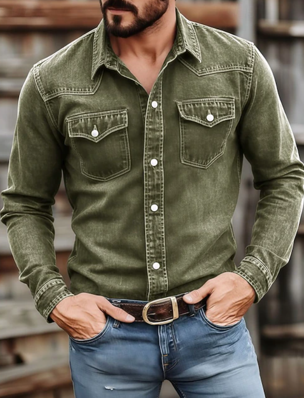 Stylish men's long sleeve button-up shirt. Greyson classic design for refined men's fashion and comfort.