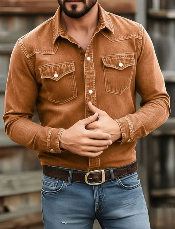 Modern men's Greyson button-up long sleeve shirt, excellent for comfortable layering and versatile wear.