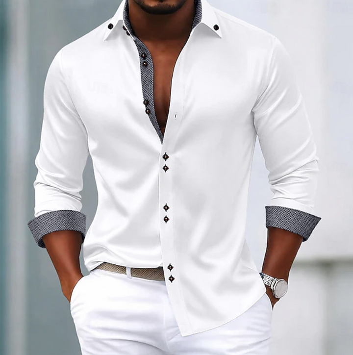 Men's classic collar everyday shirt, slim fit, button-down, perfect for smart casual or business casual style.