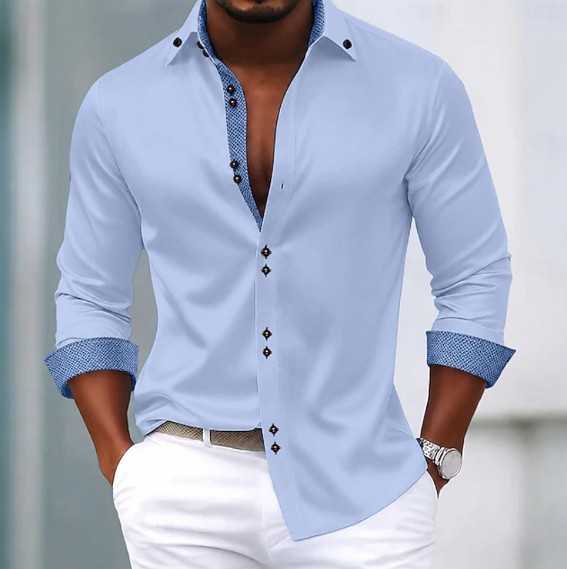 Men's button-down classic collar shirt in a versatile everyday style, perfect for creating smart or business casual outfits.
