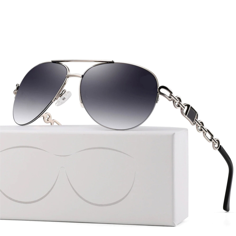 Elegant women's polarized sunglasses, an essential fashion accessory for UV protection and glare-free vision.