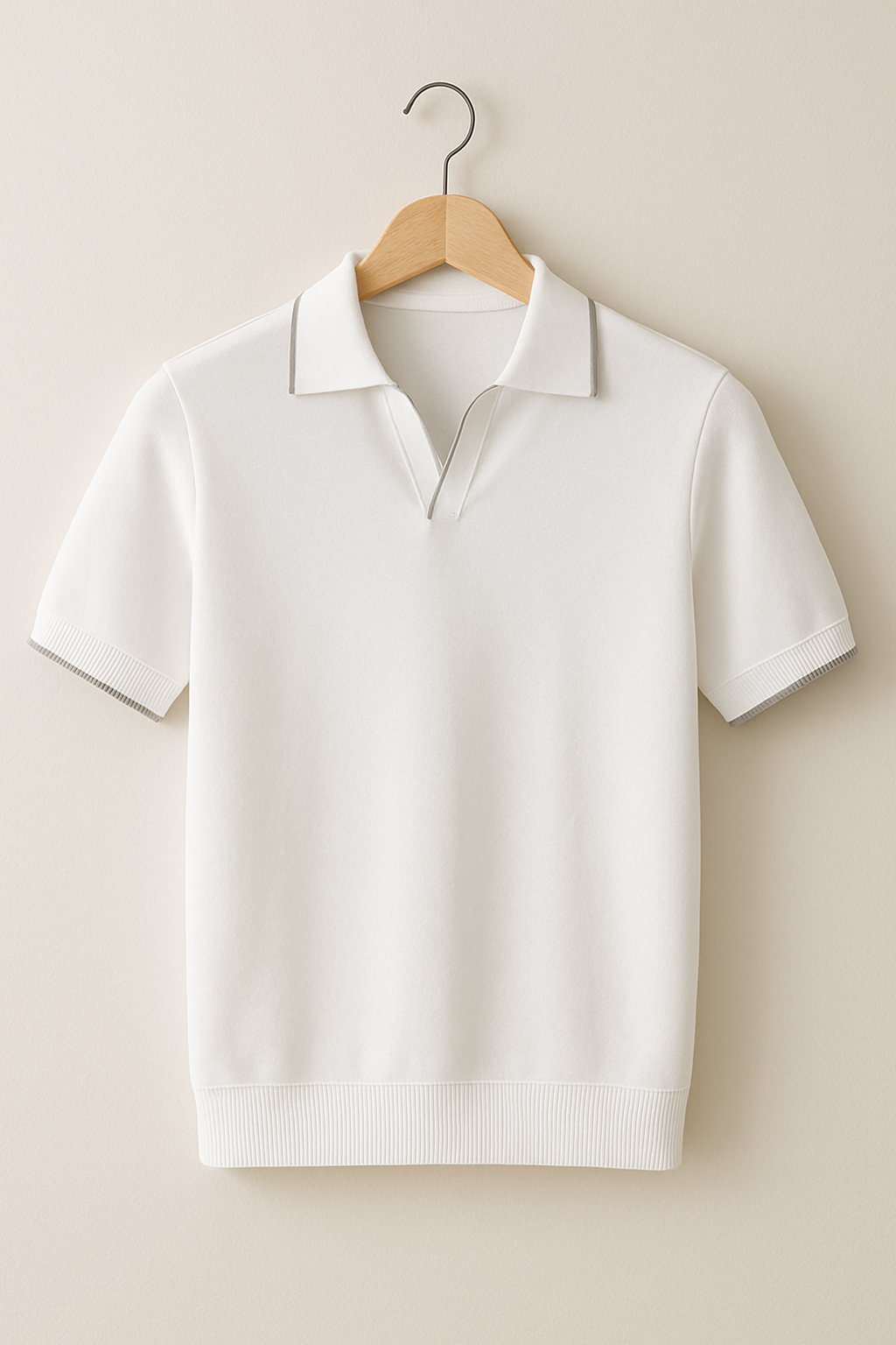 Versatile men's casual polo shirt, slim fit with contrast trim, offering a polished look for everyday wear & fashion.