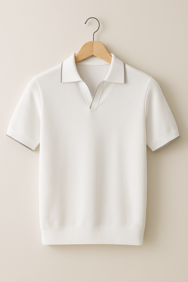 Versatile men's casual polo shirt, slim fit with contrast trim, offering a polished look for everyday wear & fashion.