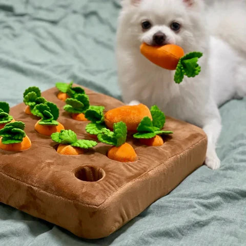 Unisex Dog Interactive Carrot Garden Puzzle Snuffle Toy