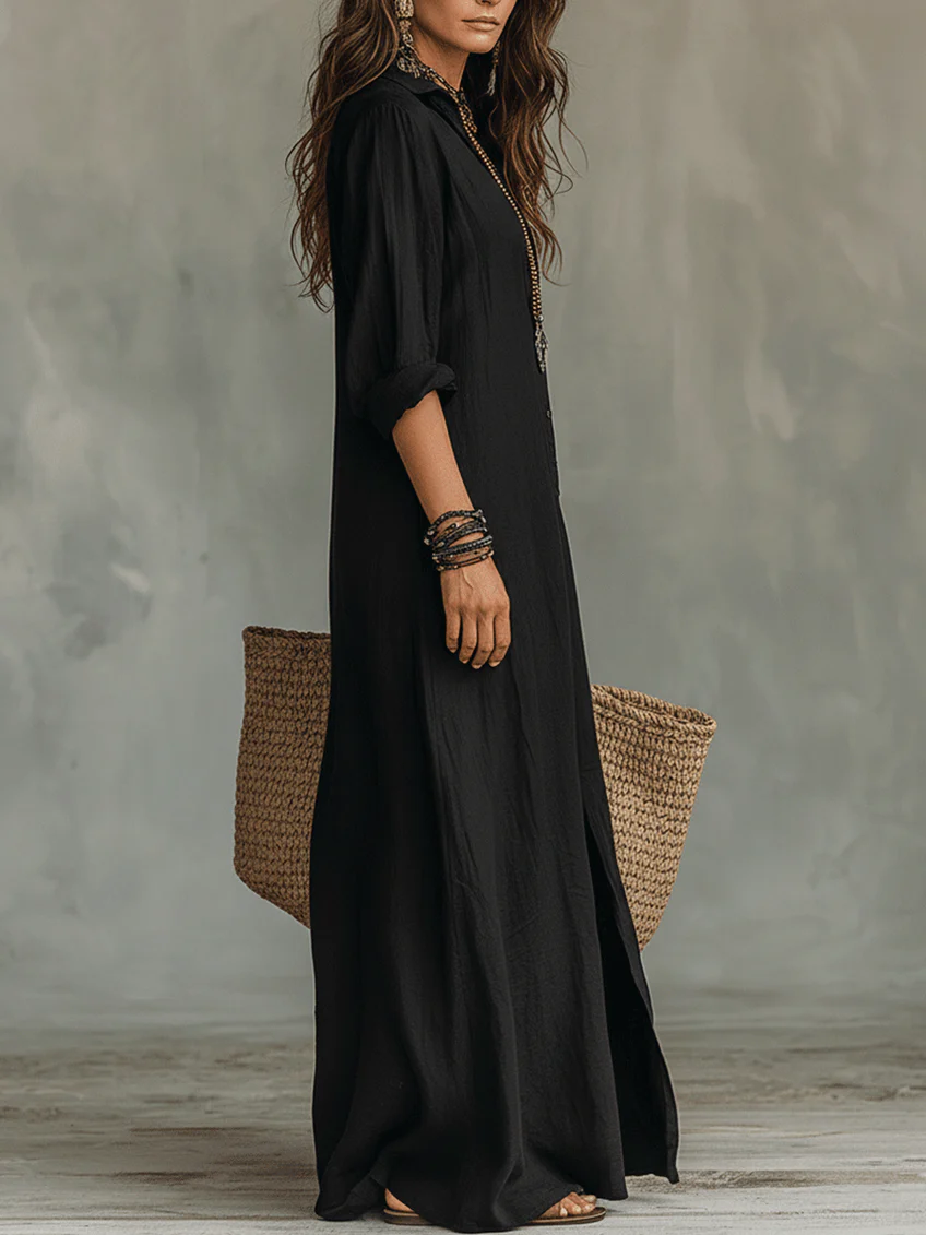 Flattering white maxi dress for women, versatile for casual summer wear or elegant events. Long & comfortable.